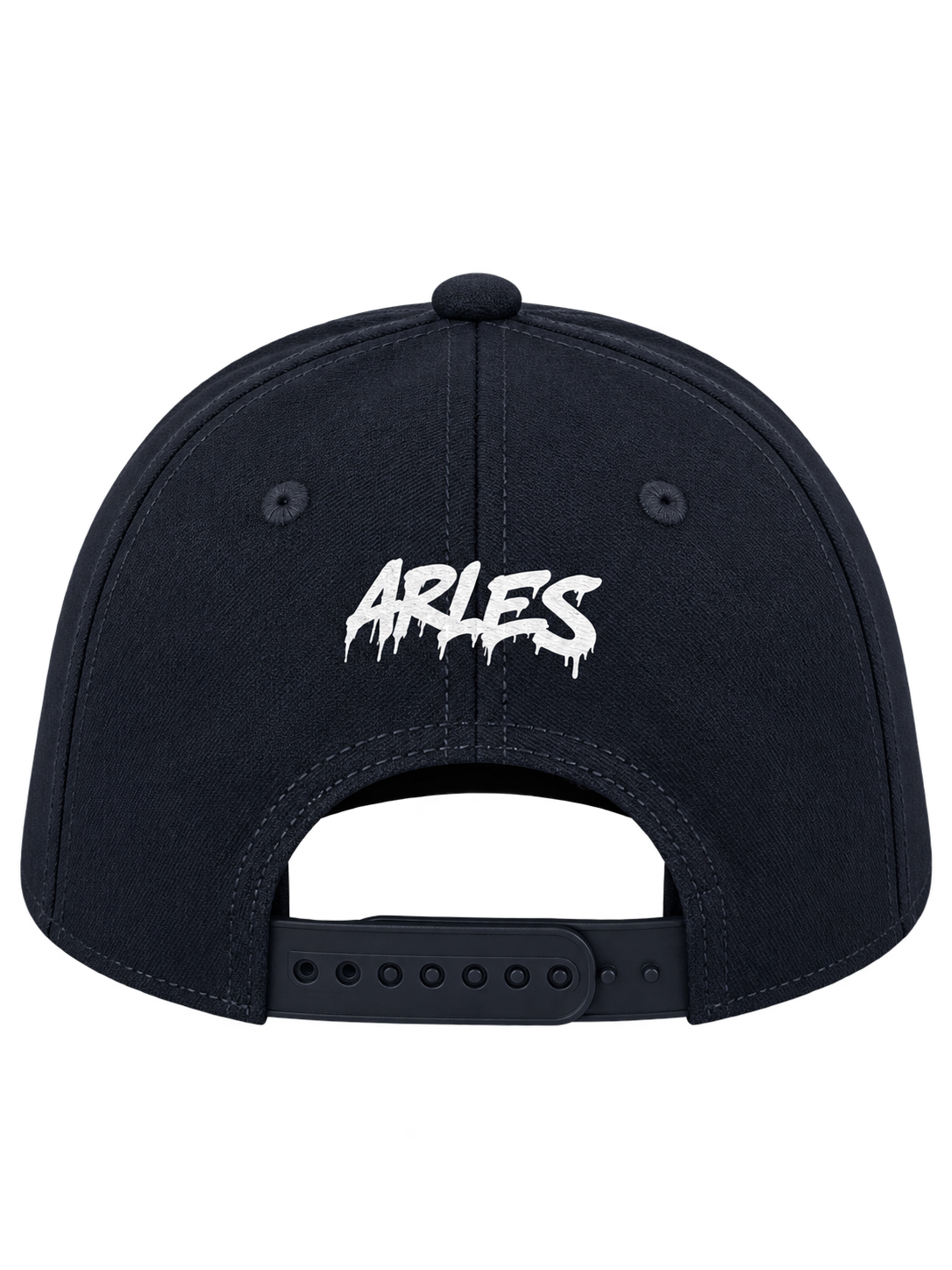 Star Snapback Cap in Navy — back, graffiti ARLES #color-navy