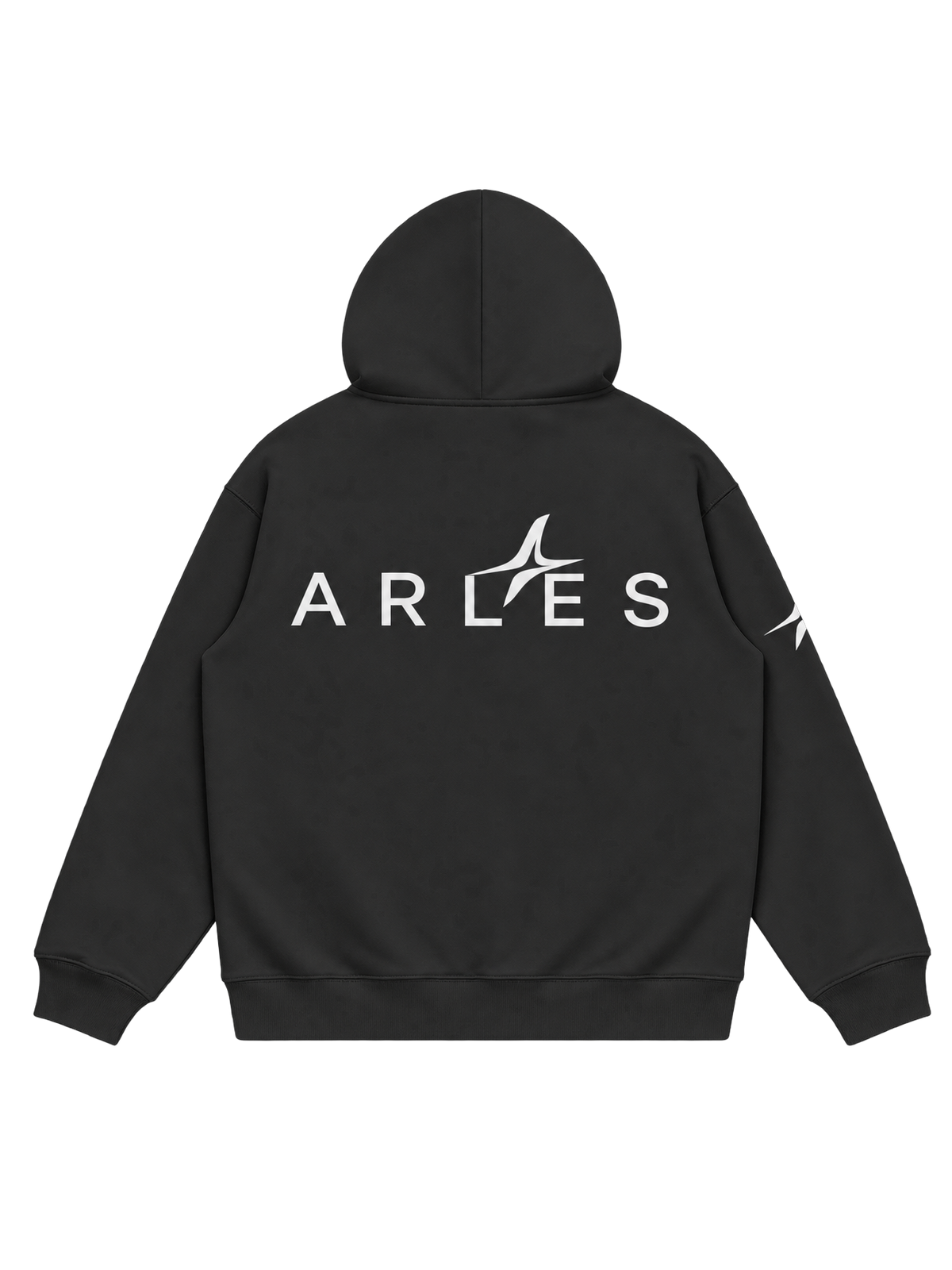 Clean Fit Hoodie — back, ARLES wordmark