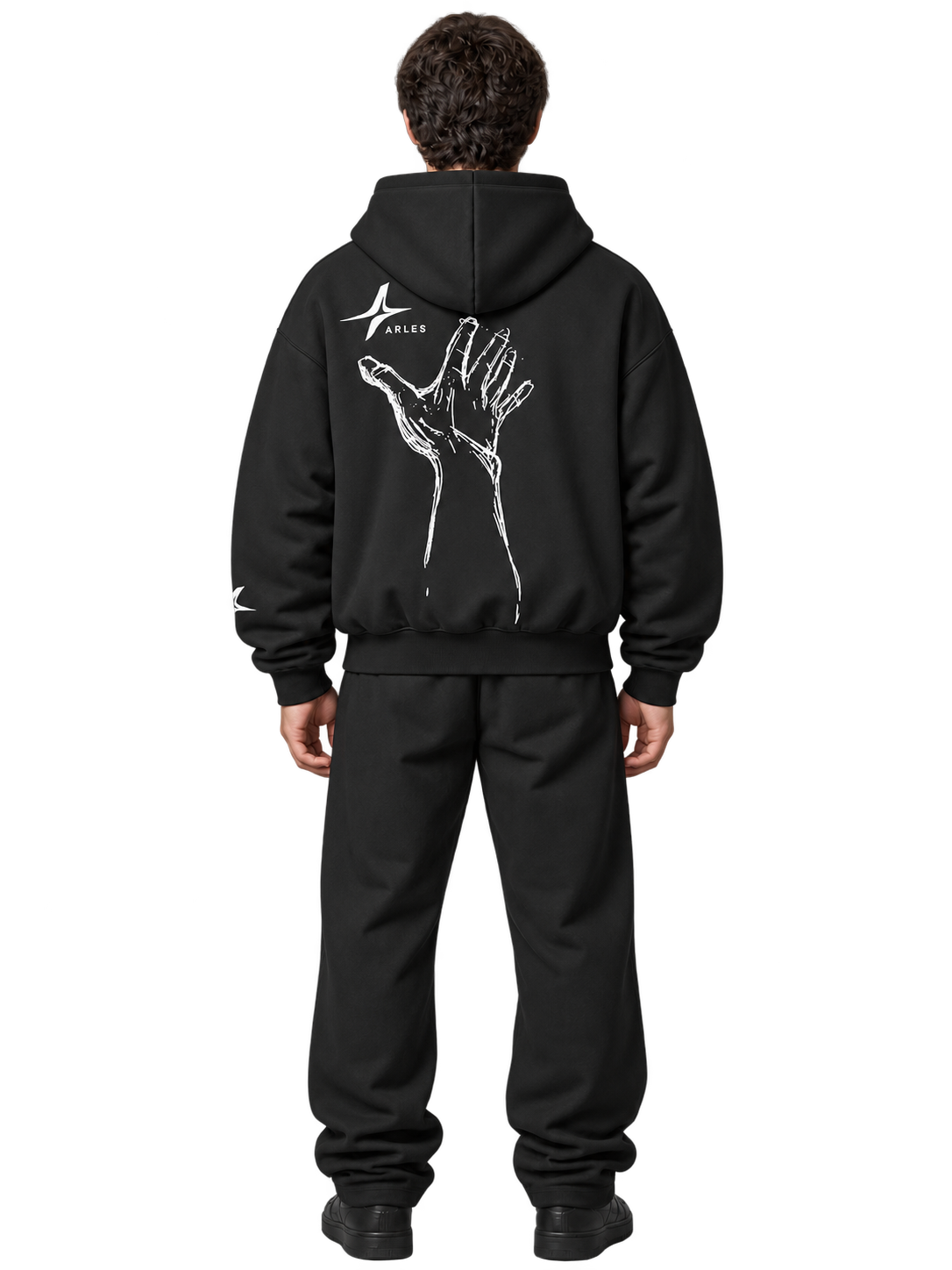 Cross Grain Luxury Hoodie — worn, back