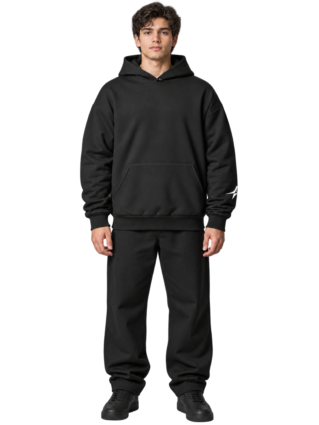 Cross Grain Luxury Hoodie — worn, front