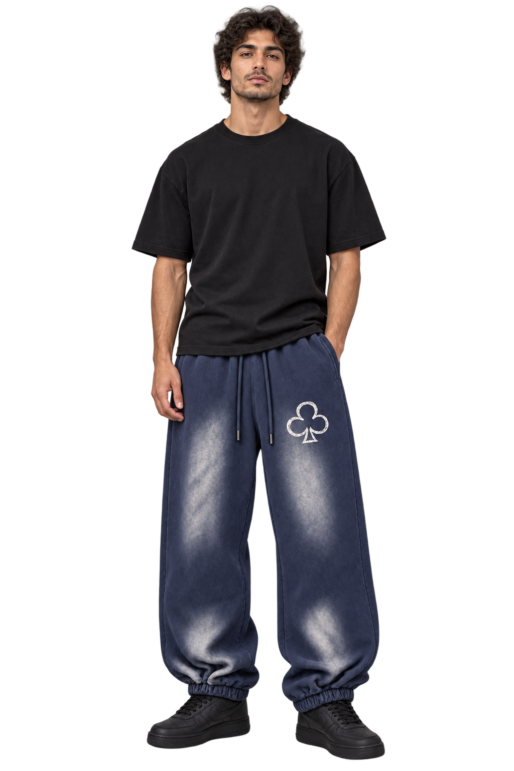 Sun-Faded Club Joggers in Dark Byzantine Blue — worn, front #color-dark-byzantine-blue