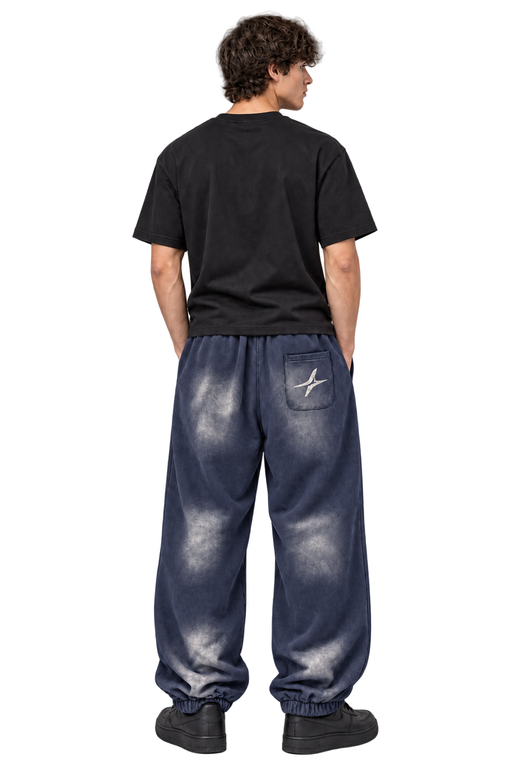 Sun-Faded Club Joggers in Dark Byzantine Blue — worn, back #color-dark-byzantine-blue