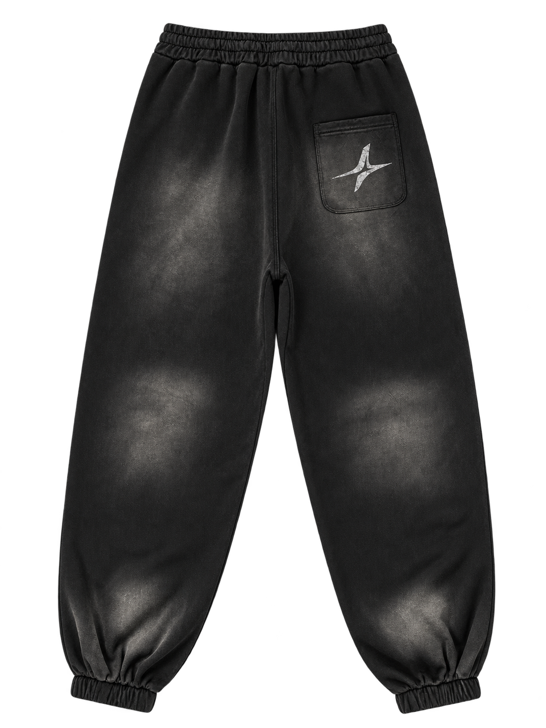 Sun-Faded Club Joggers in Smoky Black — back, star on the pocket #color-smoky-black