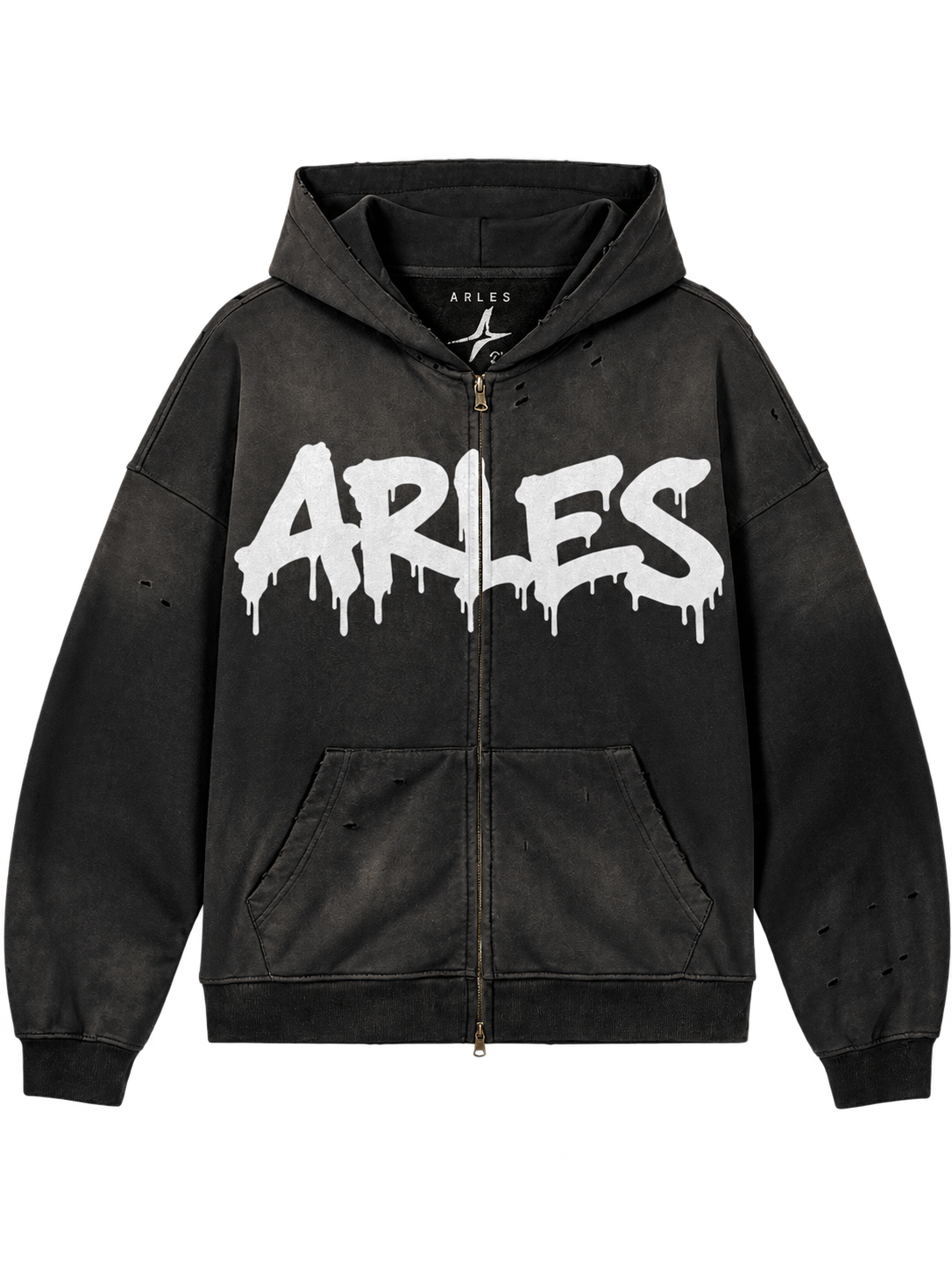 Sun-Faded Drip Zip Hoodie
