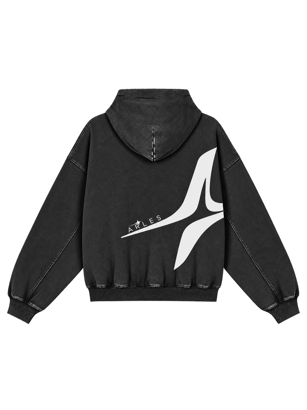 Garment-Dyed Vintage Hoodie — back, oversized star