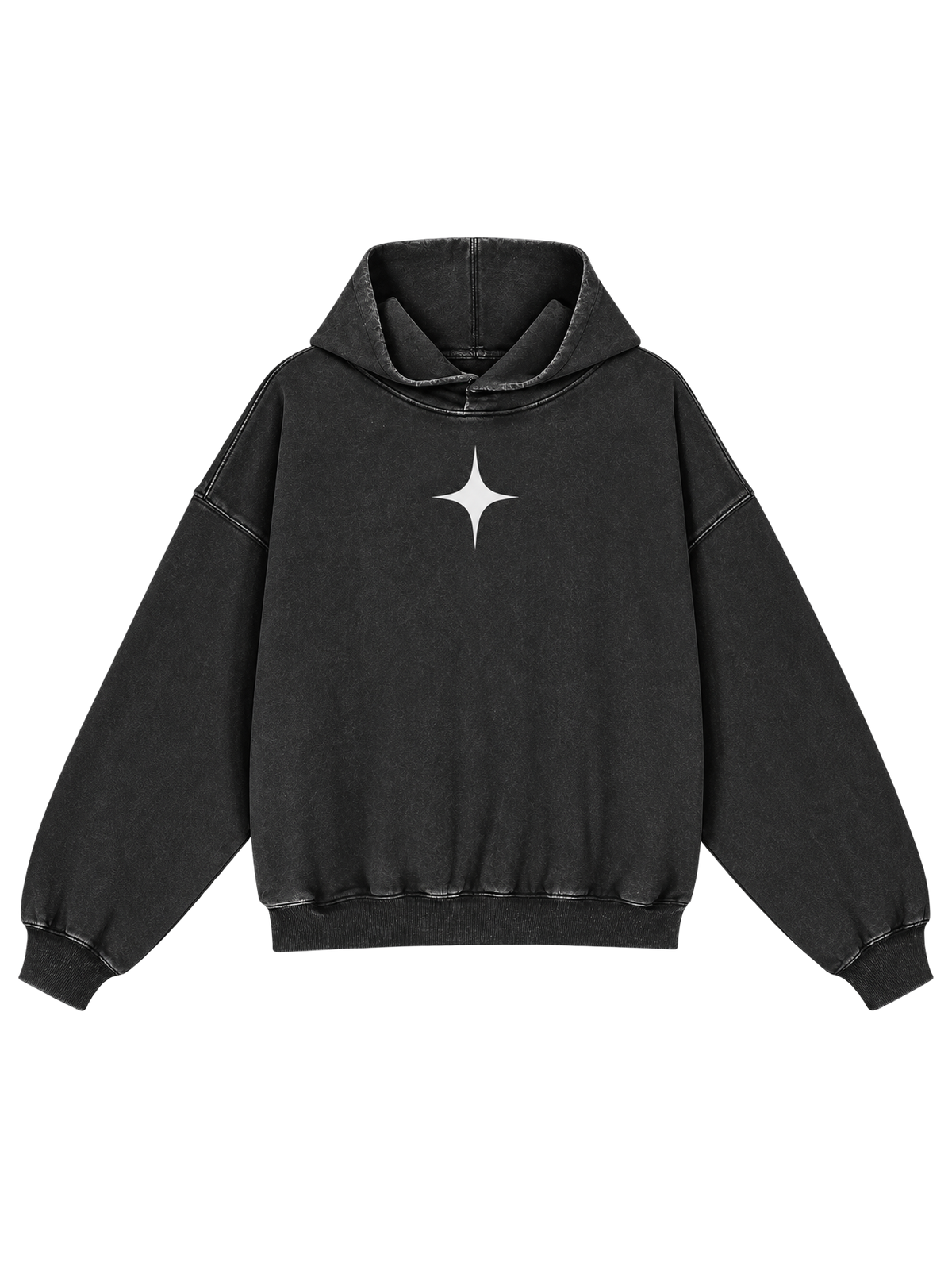 Garment-Dyed Vintage Hoodie — front, sparkle star