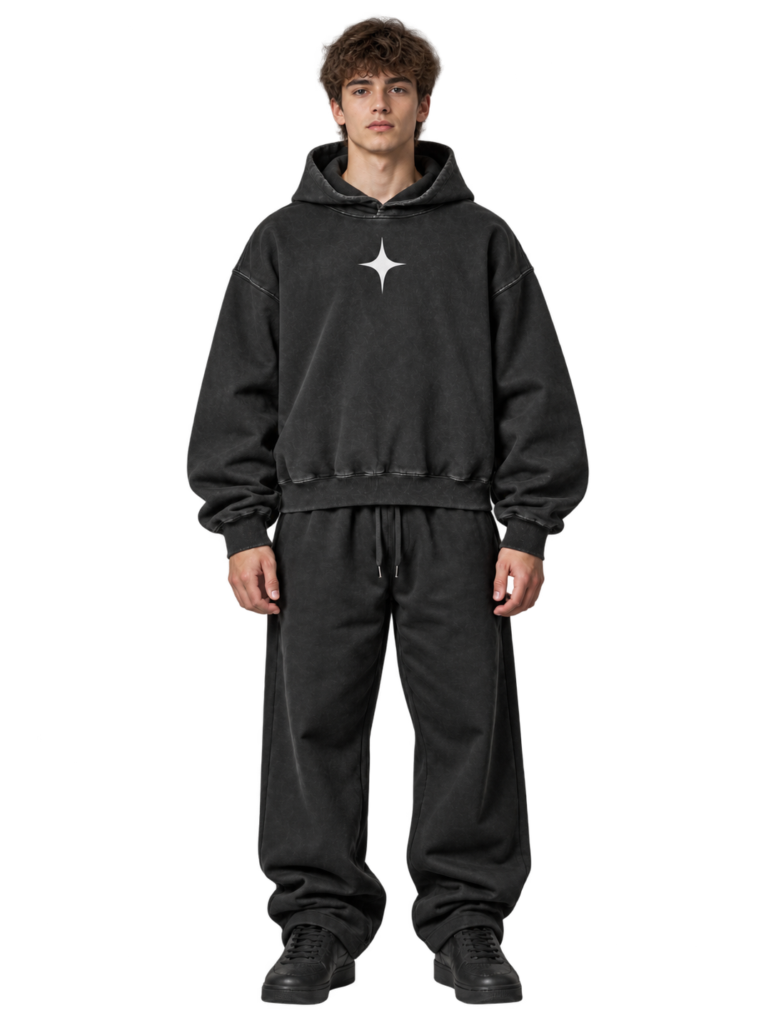 Garment-Dyed Vintage Hoodie — worn, front