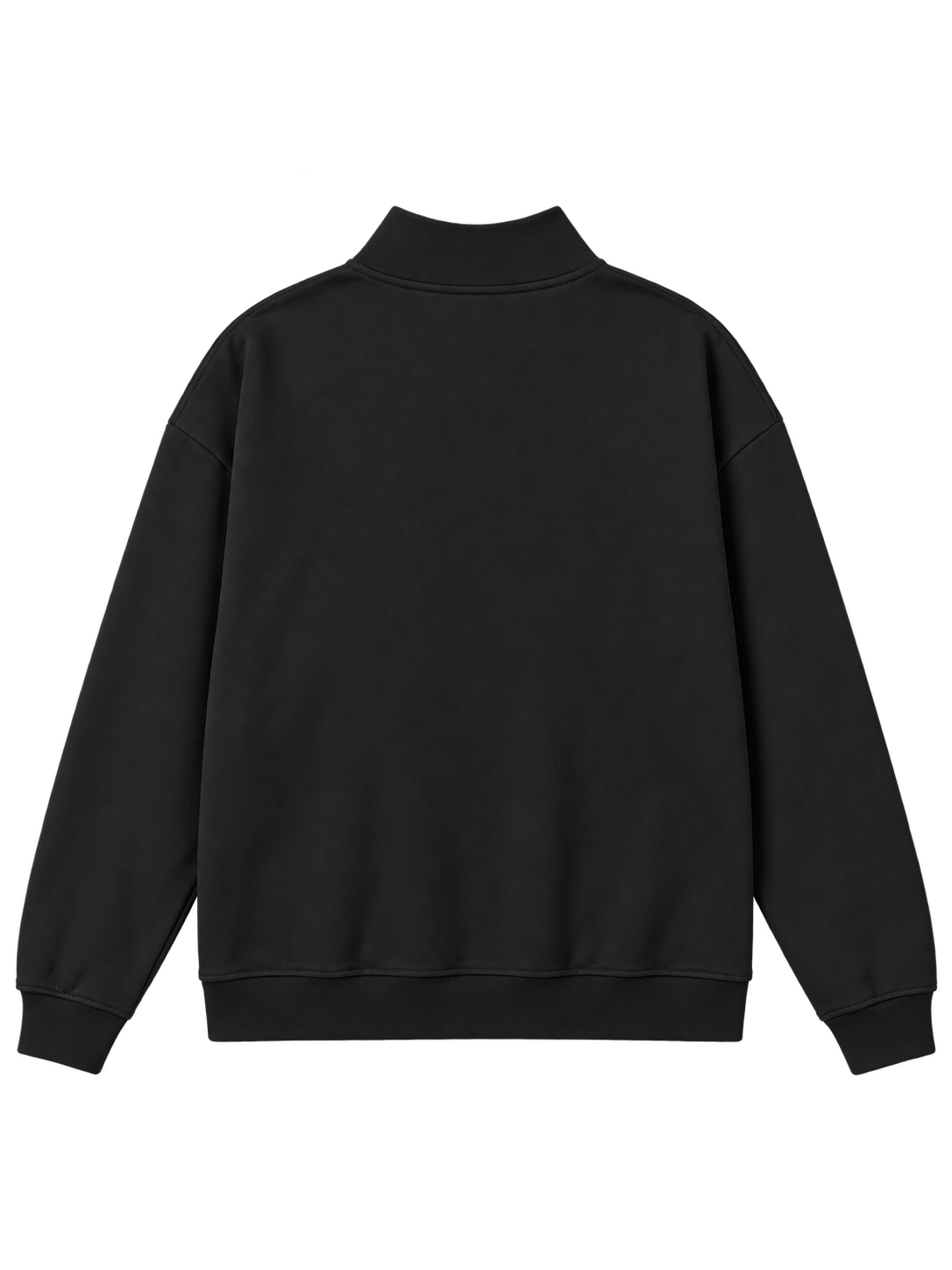 Half-Zip Stand Collar Sweatshirt in Black — back #color-black