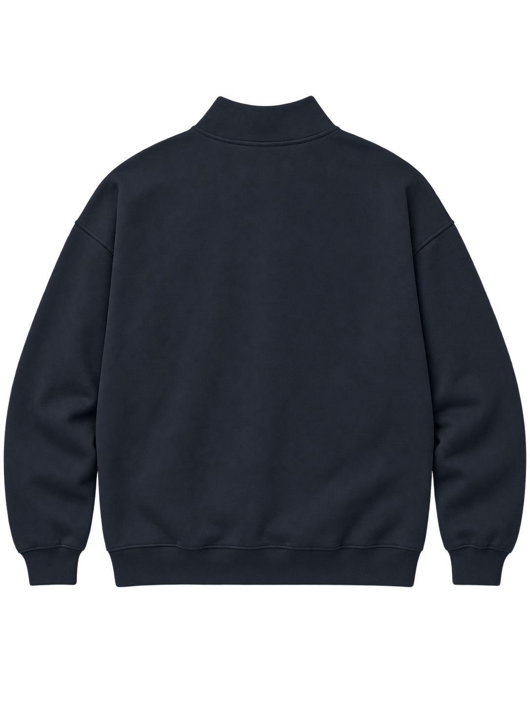 Half-Zip Stand Collar Sweatshirt in Navy blue — back #color-navy-blue