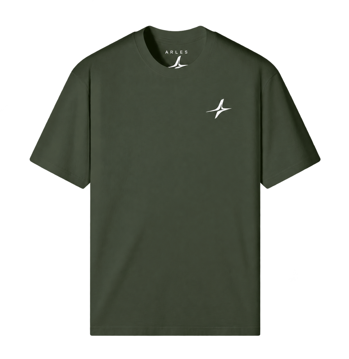 Sand-Washed Classic Tee in Charcoal Smoke — front, chest star #color-charcoal-smoke